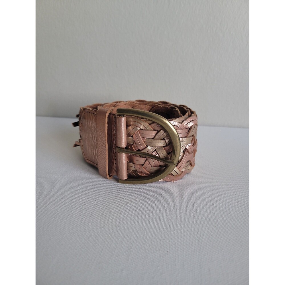 Linea Pelle Champaine Leather Weave Belt Sz S